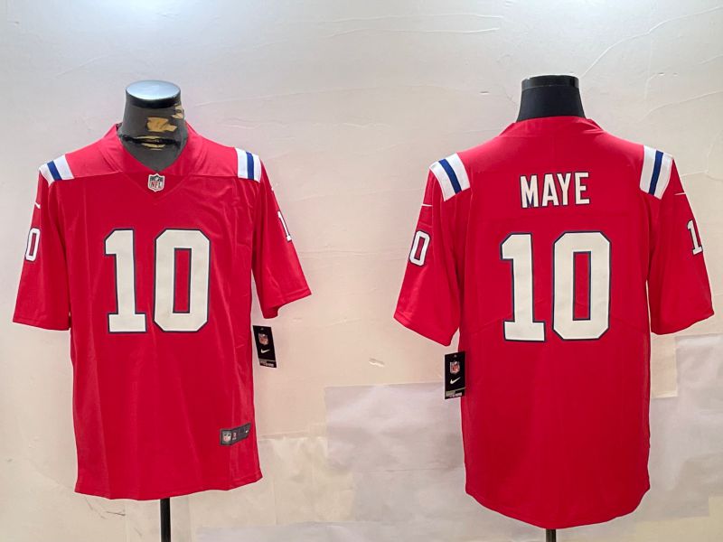 Men New England Patriots #10 Maye Red Second generation 2024 Nike Limited NFL Jersey style 1->new england patriots->NFL Jersey
